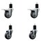 Service Caster 3.5'' Thermoplastic Rubber Swivel 1-3/4'' Expanding Stem Caster Set 2 Total Lock Brakes, 4PK SCC-EXTTL20S3514-TPRB-2-S-2-134 - alternate 1